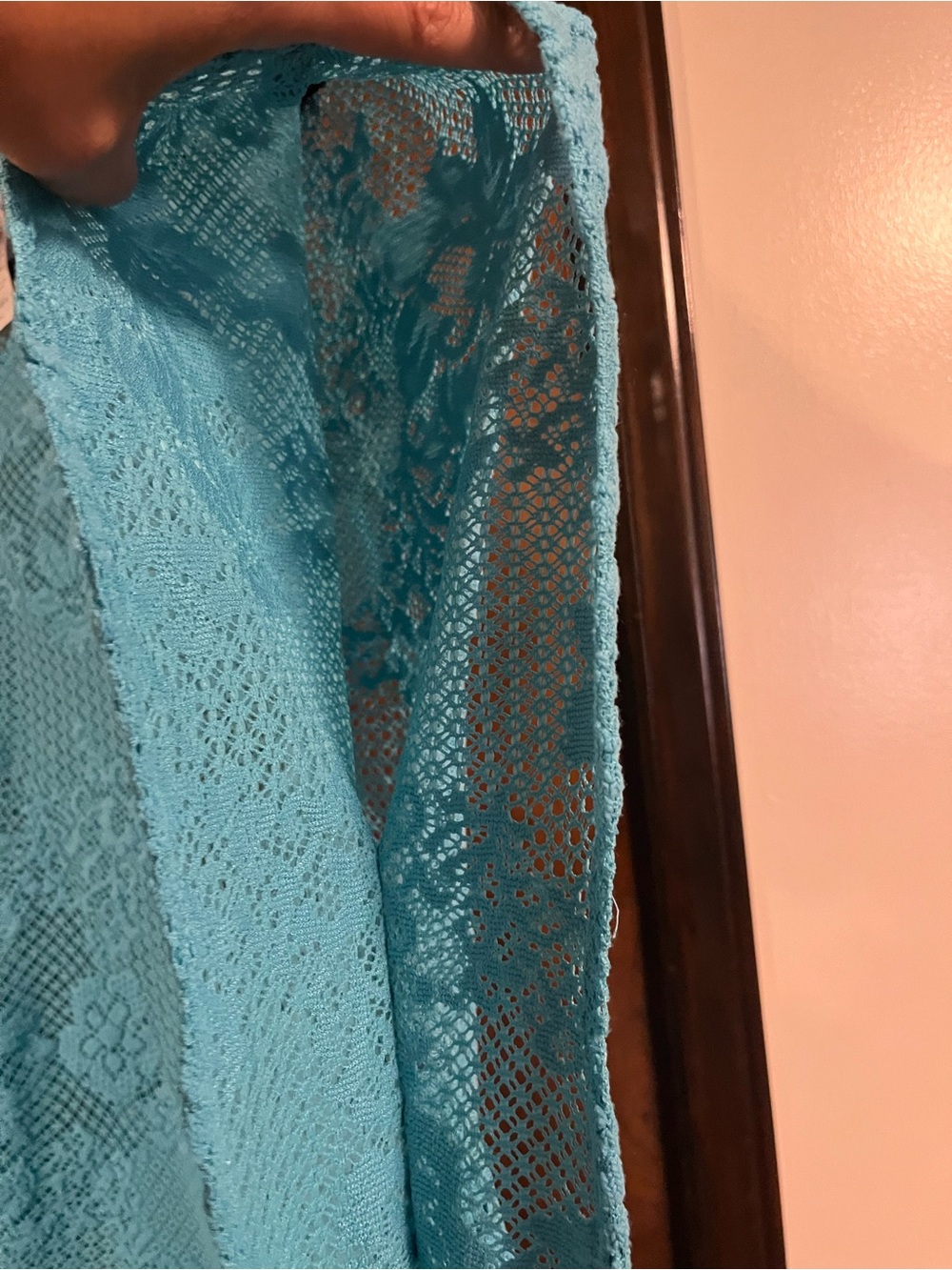 ⭐️ 2/$20 Light Blue Crochet V-Neck Women's Top - Picture 5 of 6